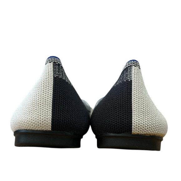 Rothy's Black and White The Ballet Flat Round Captoe, Size 9 - Picture 7 of 12